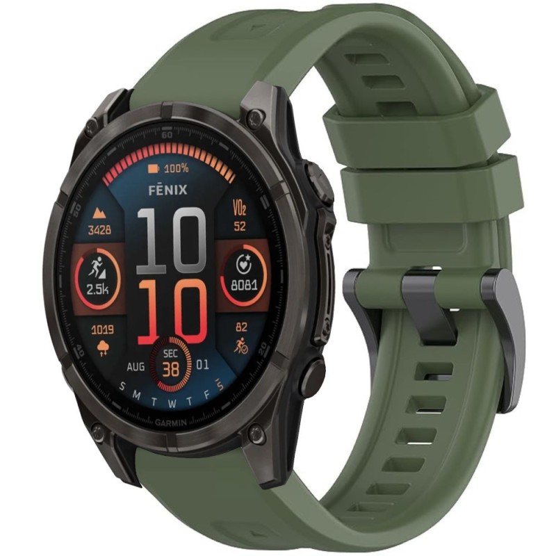 Estuyoya Correa silicona Básica Sport Garmin Fenix 8 - 47mm Verde Militar