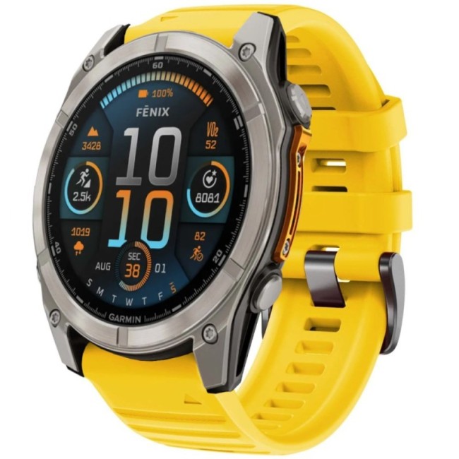 Estuyoya Correa Deportiva silicona Full Color Garmin Fenix 8 - 51mm Amarillo