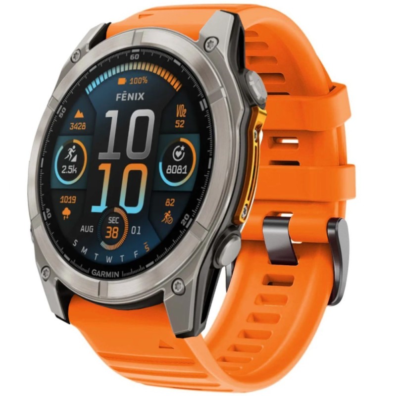 Estuyoya Correa Deportiva silicona Full Color Garmin Fenix 8 - 51mm Naranja