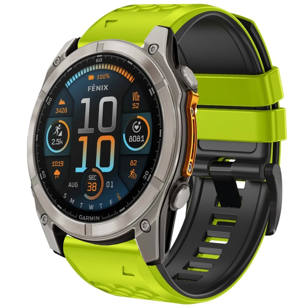 Estuyoya Correa silicona Piramid Garmin Fenix 8 - 51mm Verde,Negro