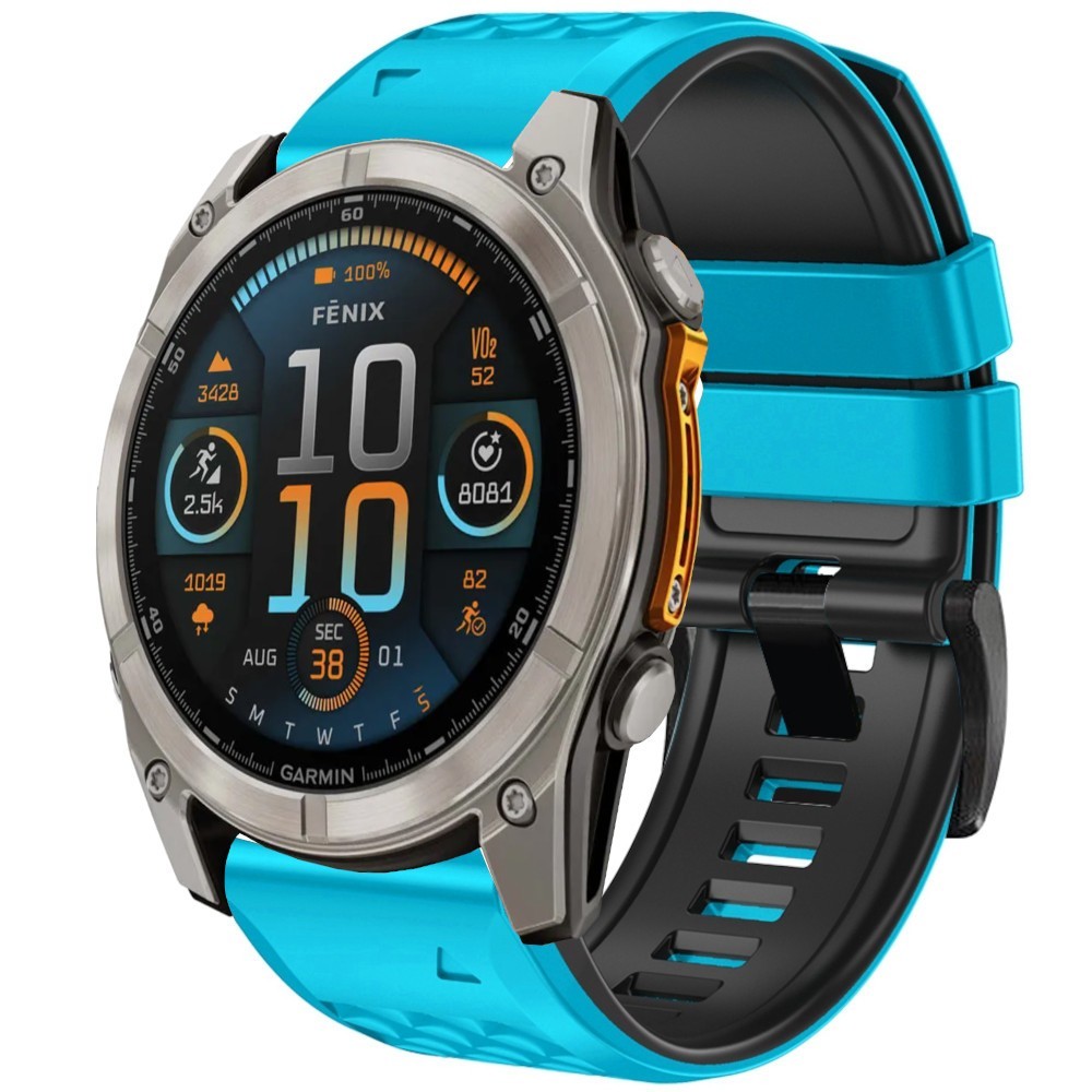 Estuyoya Correa silicona Piramid Garmin Fenix 8 - 51mm Azul,Negro