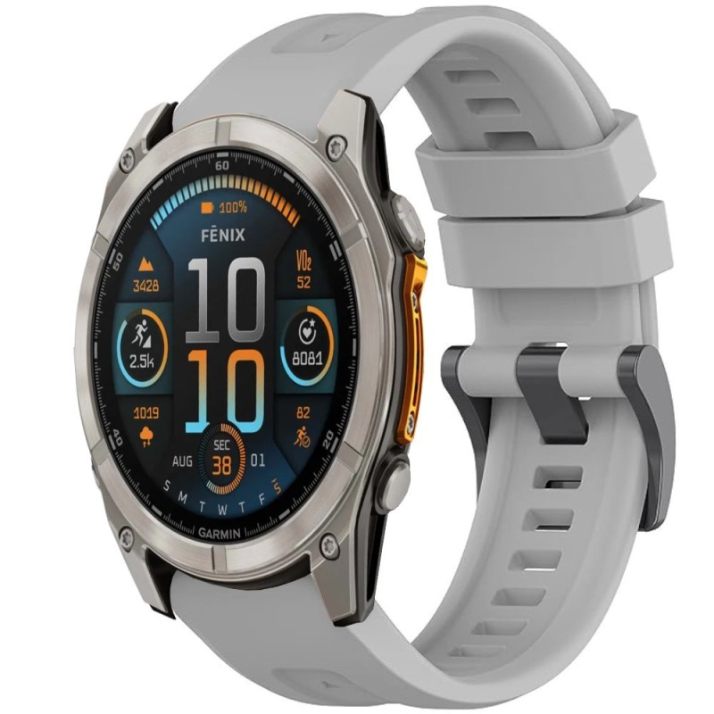 Estuyoya Correa silicona Básica Sport Garmin Fenix 8 - 51mm Gris