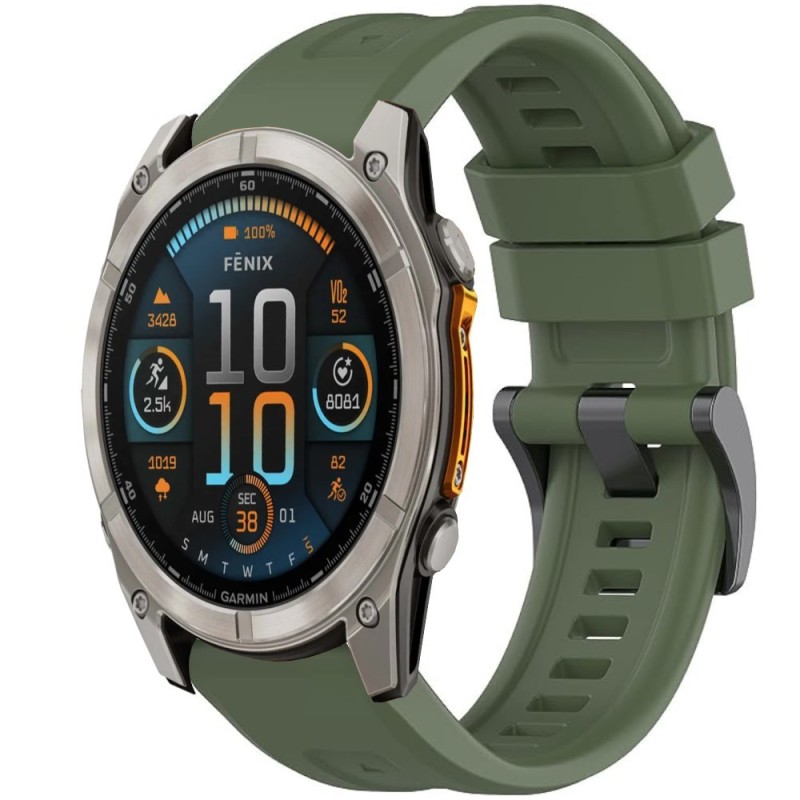 Estuyoya Correa silicona Básica Sport Garmin Fenix 8 - 51mm Verde Militar