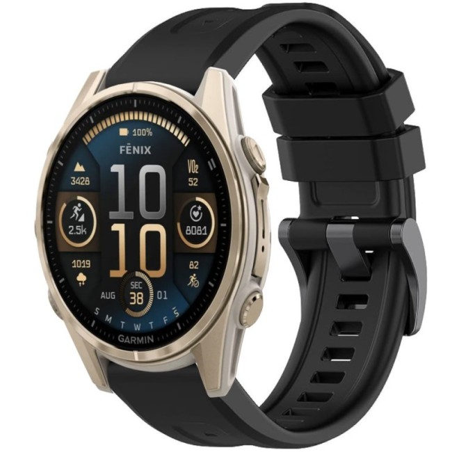 Estuyoya Correa Silicona Básica Sport Garmin Fenix 8 - 43mm Negro