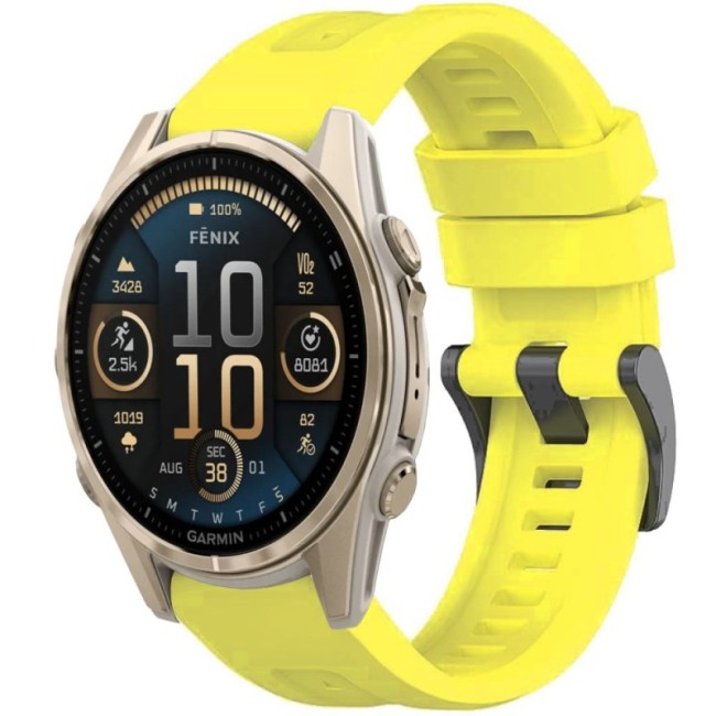 Estuyoya Correa Silicona Básica Sport Garmin Fenix 8 - 43mm Amarillo