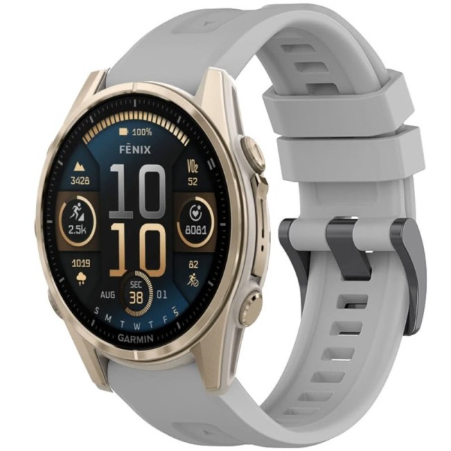 Estuyoya Correa Silicona Básica Sport Garmin Fenix 8 - 43mm Gris