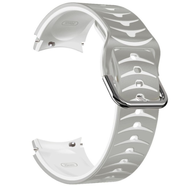 Estuyoya Correa silicona Ondas Samsung Galaxy Watch FE Gris,Blanco