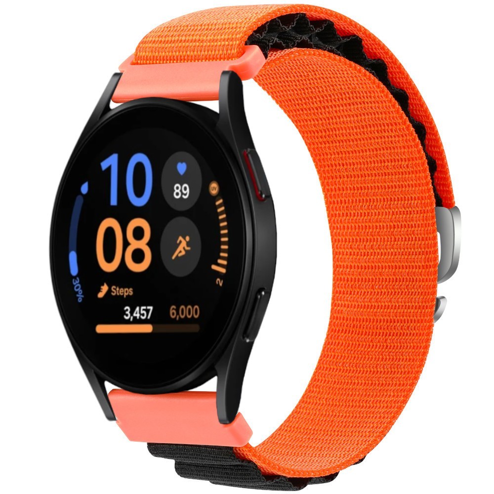 Estuyoya Correa loop nylon Samsung Galaxy Watch FE Naranja,Negro