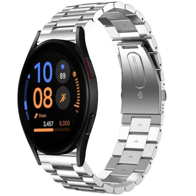 Estuyoya Correa metal acero Samsung Galaxy Watch FE plata