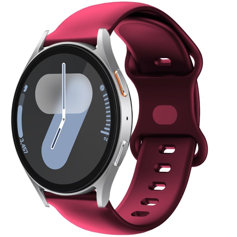 Estuyoya Correa silicona Doble Cierre Samsung Galaxy Watch 7 - 44mm Rojo Vino