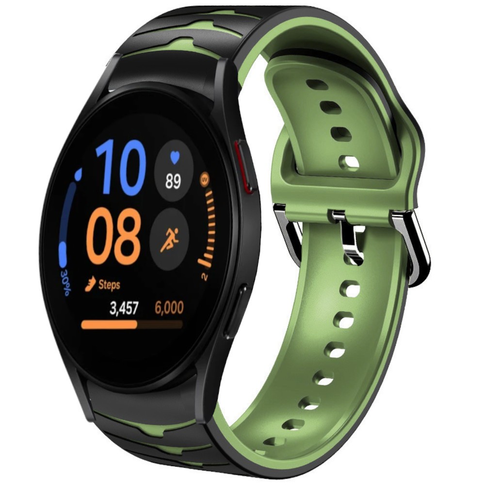 Estuyoya Correa silicona Ondas Samsung Galaxy Watch FE Negro,Verde