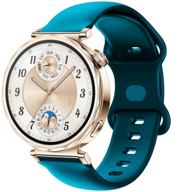 Estuyoya Correa silicona Doble Cierre Huawei Watch GT 5 - 41mm Azul Eléctrico