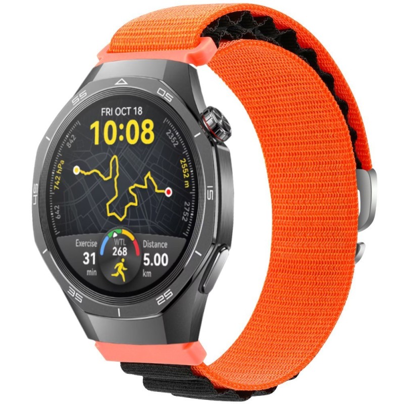 Estuyoya Correa loop nylon Huawei Watch GT 5 Pro - 46mm Naranja,Negro