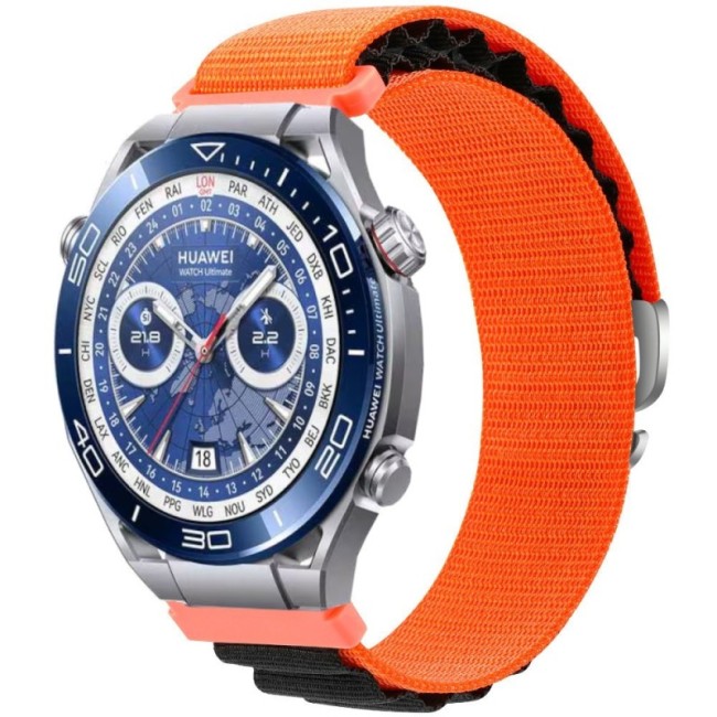 Estuyoya Correa loop nylon Huawei Watch Ultimate Naranja,Negro