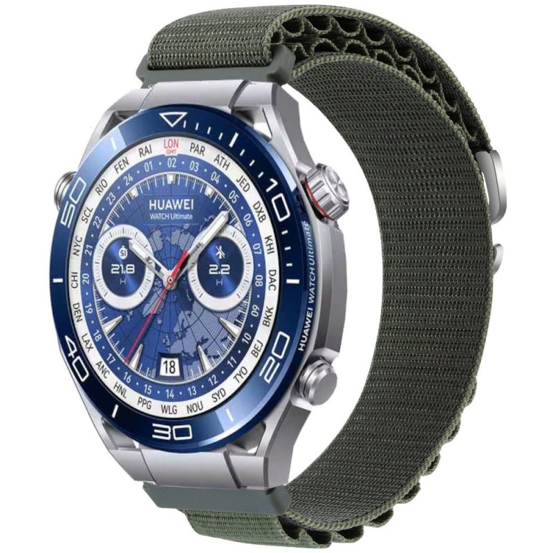 Estuyoya Correa loop nylon Huawei Watch Ultimate Verde Militar