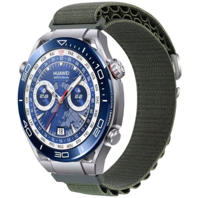 Estuyoya Correa loop nylon Huawei Watch Ultimate Verde Militar