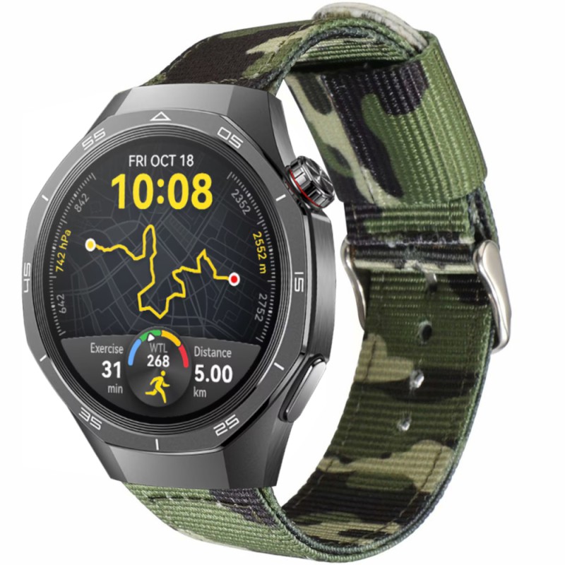 Estuyoya Correa nylon Huawei Watch GT 5 Pro - 46mm Camuflaje Verde