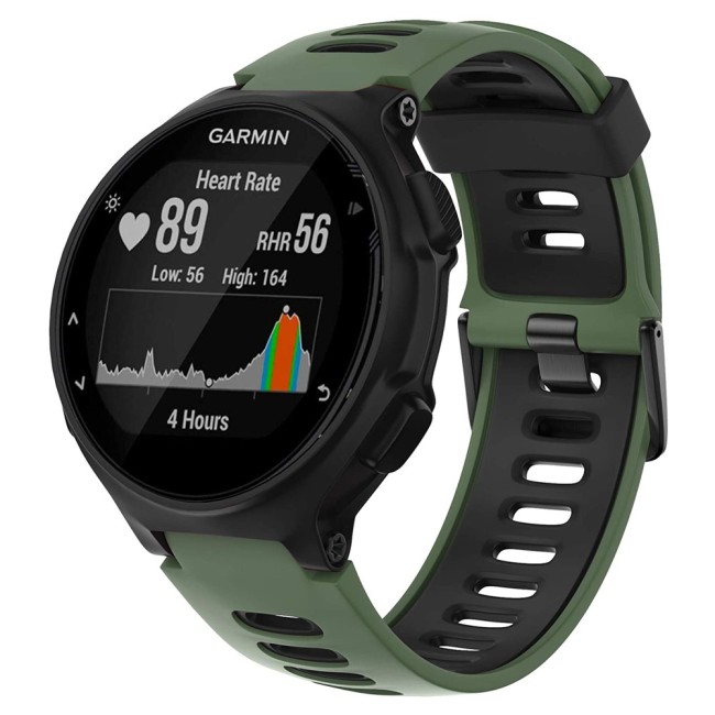 Estuyoya Correa silicona Deportiva Garmin Forerunner 735XT Verde,Negro