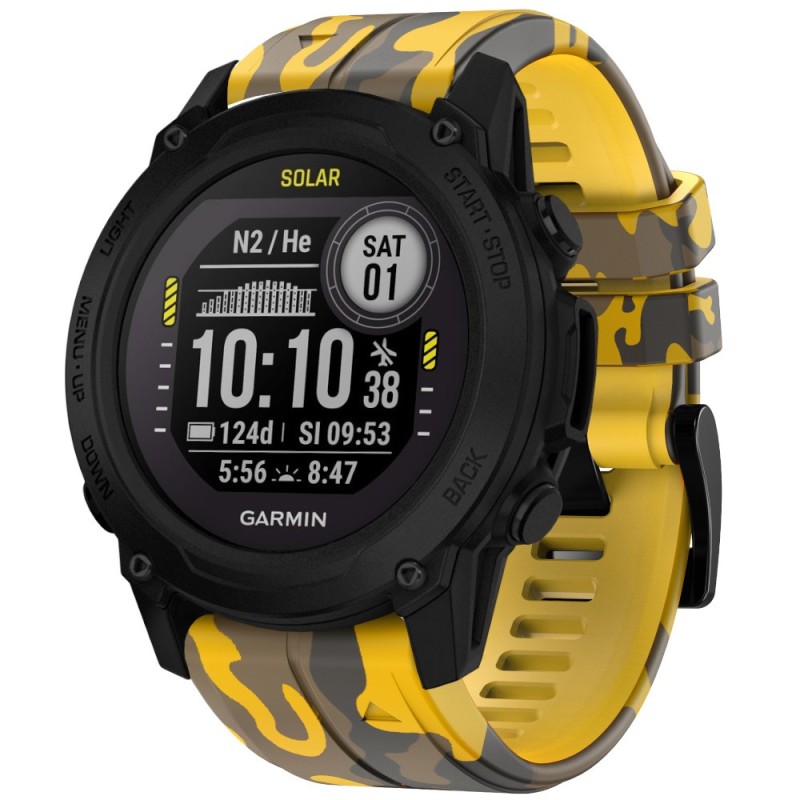 Estuyoya Correa silicona Camuflaje Garmin Descent G1 Amarillo