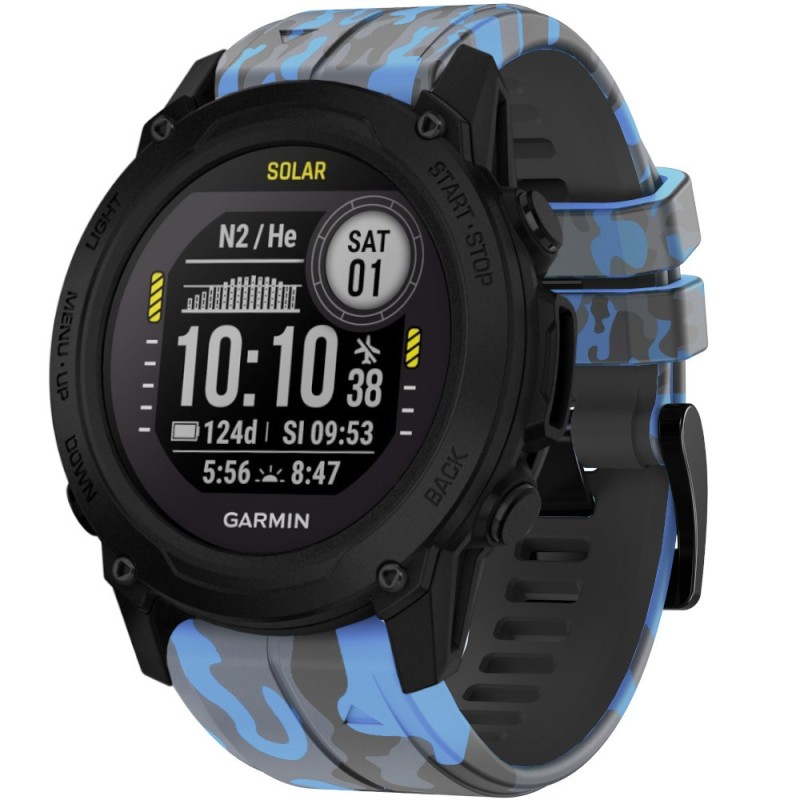 Estuyoya Correa silicona Camuflaje Garmin Descent G1 Azul