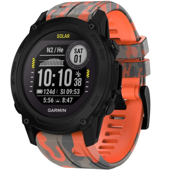 Estuyoya Correa silicona Camuflaje Garmin Descent G1 Naranja