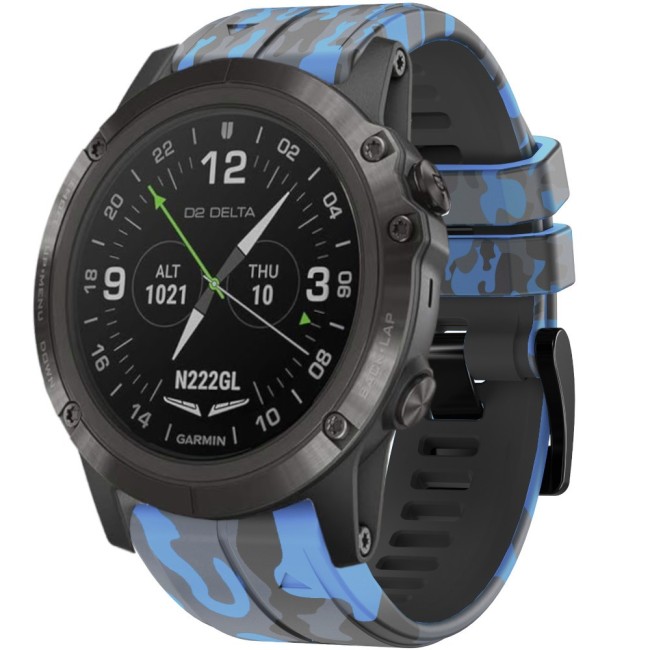 Estuyoya Correa silicona Camuflaje Garmin D2 Delta PX Azul