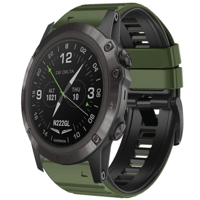 Estuyoya Correa silicona Deporte Garmin D2 Delta PX Verde Militar