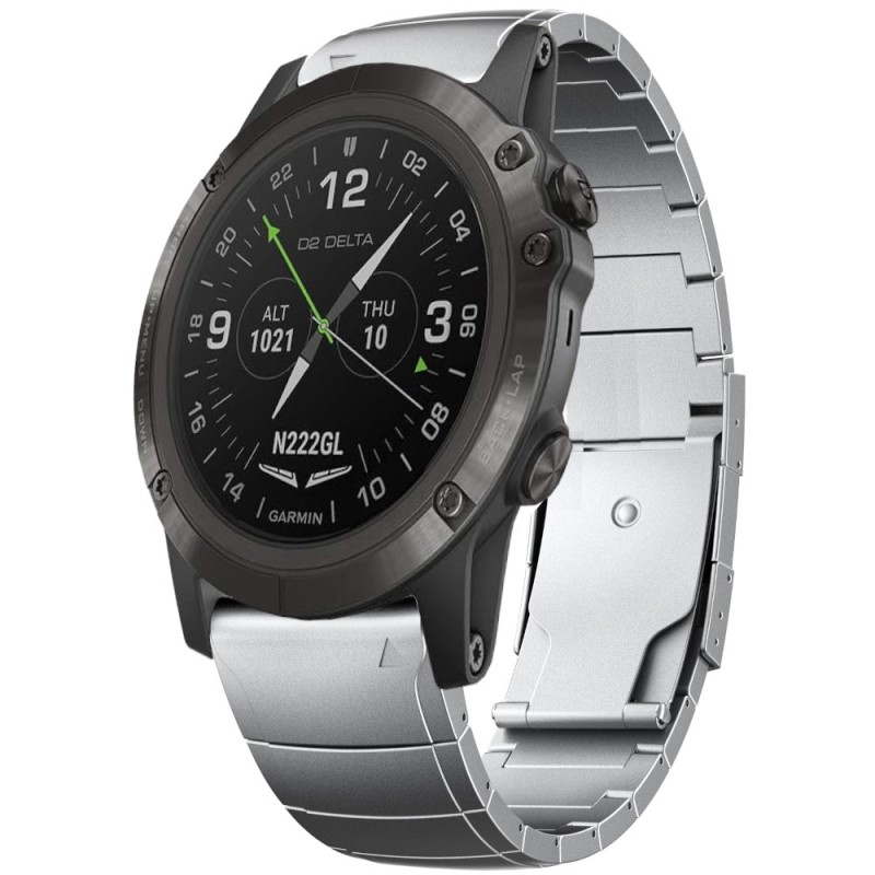 Estuyoya Correa Acero Luxury Garmin D2 Delta PX Plata