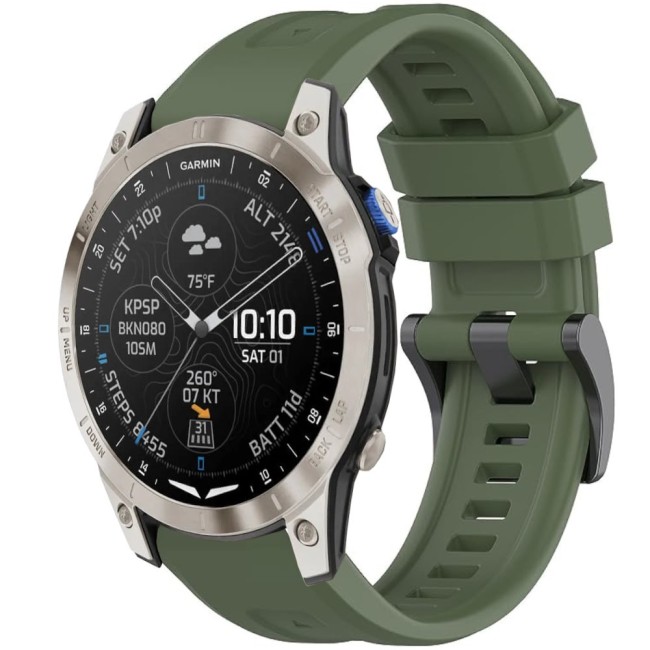 Estuyoya Correa silicona Básica Sport Garmin D2 Mach 1 Verde Militar