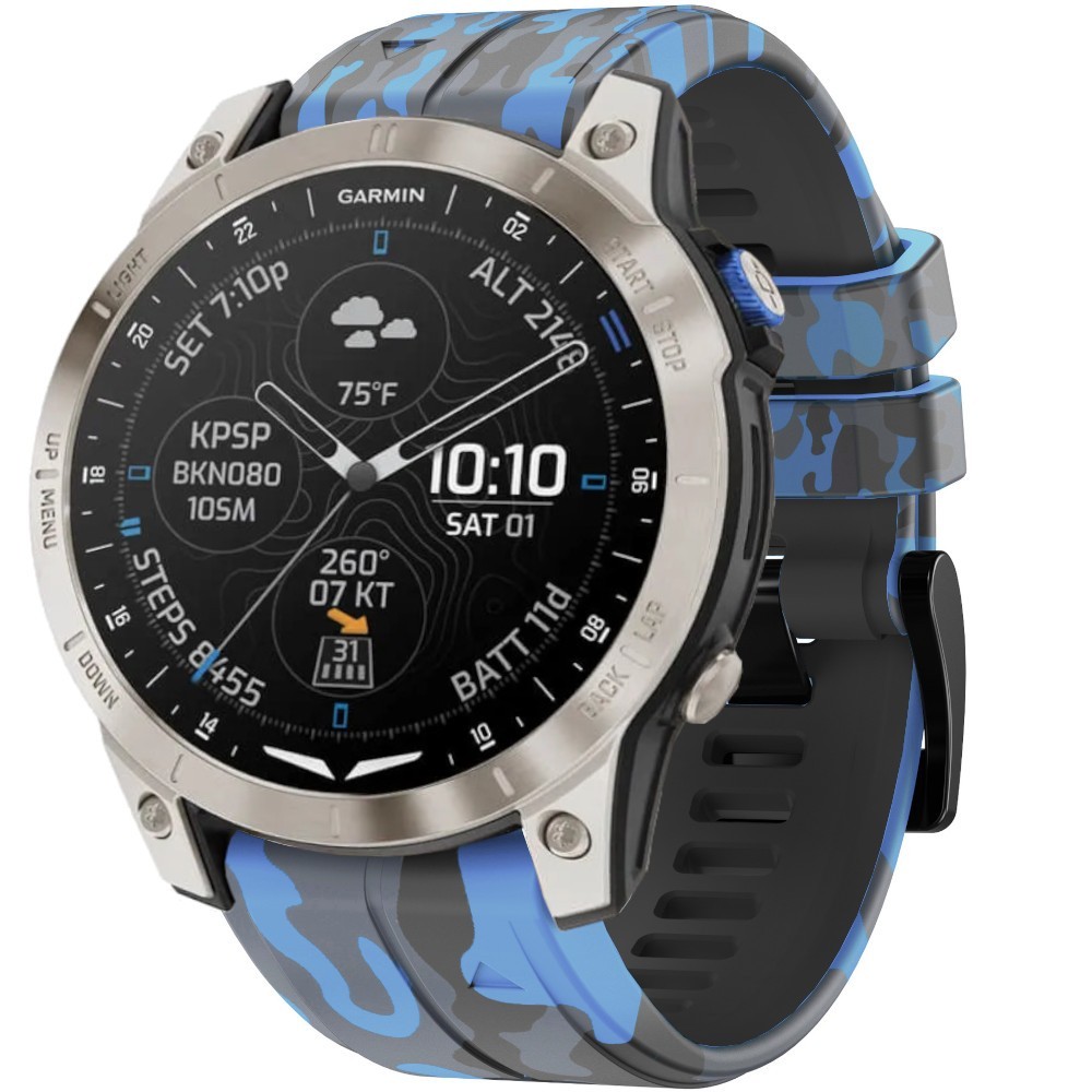 Estuyoya Correa silicona Camuflaje Garmin D2 Mach 1 Azul