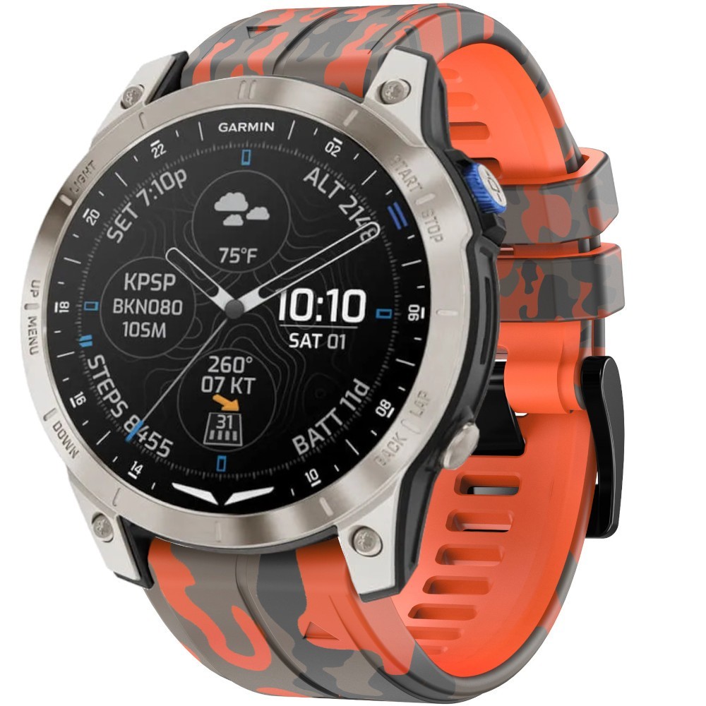 Estuyoya Correa silicona Camuflaje Garmin D2 Mach 1 Naranja