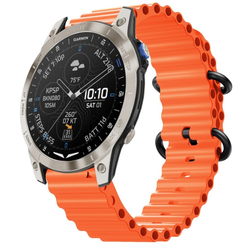 Estuyoya Correa silicona Ocean Garmin D2 Mach 1 naranja