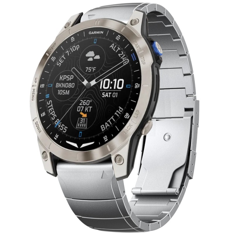 Estuyoya Correa Acero Luxury Garmin D2 Mach 1 Plata