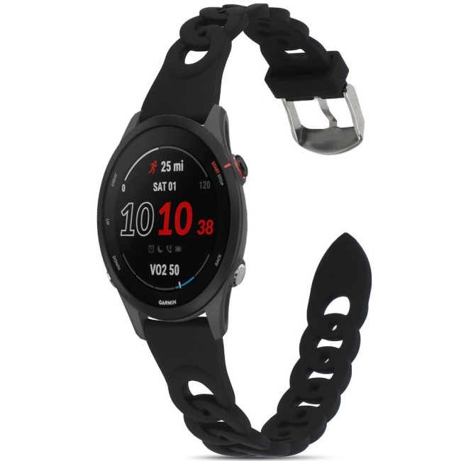 Estuyoya Correa silicona Diseño Cadena Garmin Forerunner 255 Negro