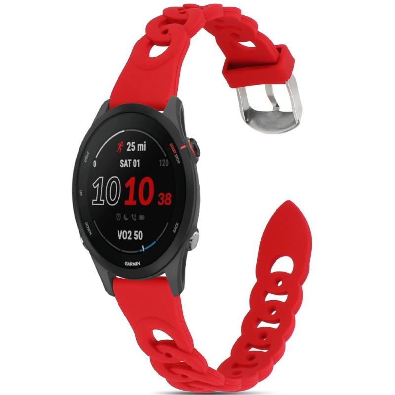 Estuyoya Correa silicona Diseño Cadena Garmin Forerunner 255 Rojo