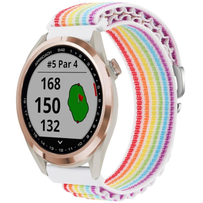 Estuyoya Correa loop nylon Garmin Approach S42 Rainbow White