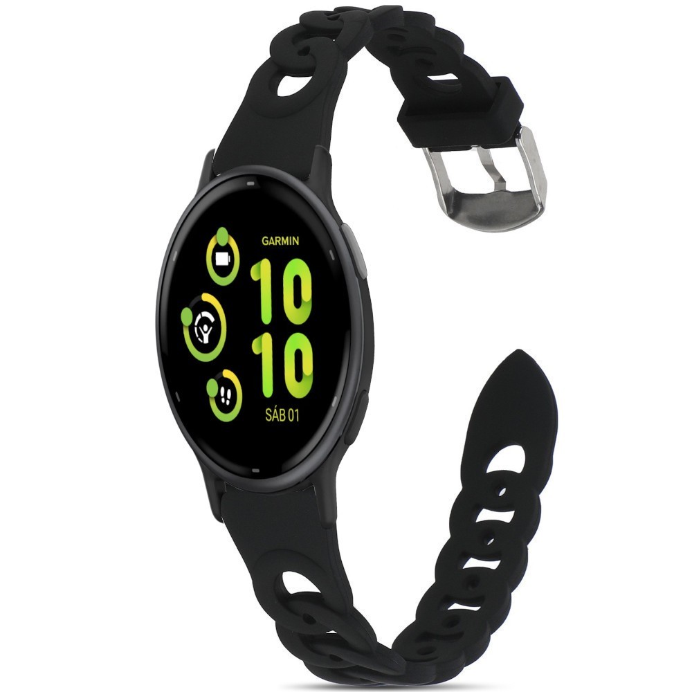 Estuyoya Correa silicona Diseño Cadena Garmin Vivoactive 5 Negro