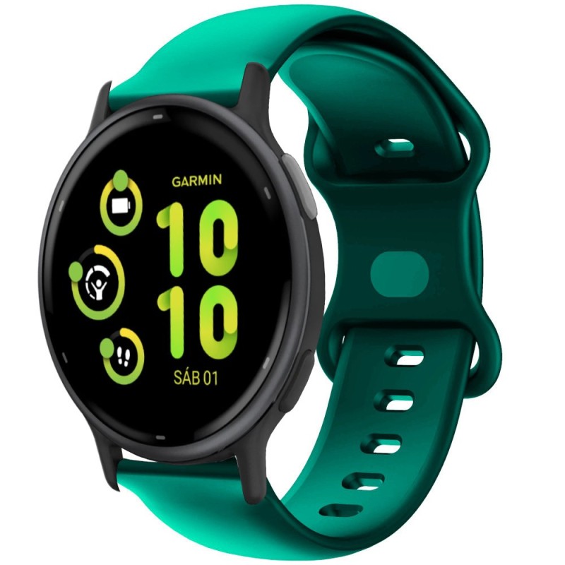 Estuyoya Correa silicona Doble Cierre Garmin Vivoactive 5 Verde Oscuro