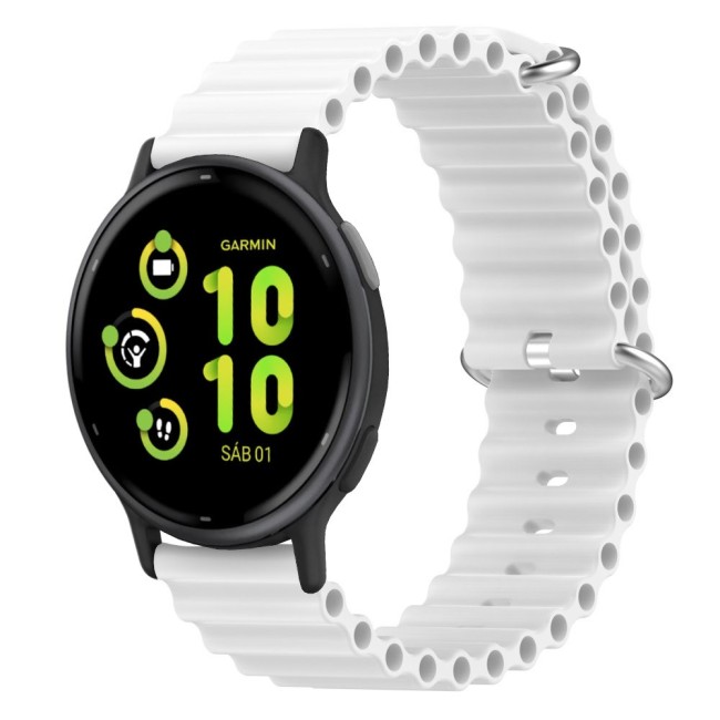 Estuyoya Correa silicona Ocean Garmin Vivoactive 5 blanco