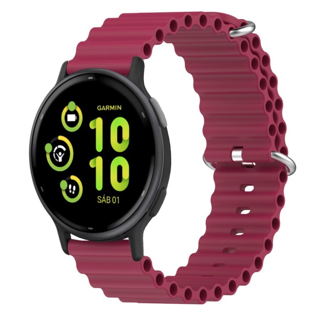 Estuyoya Correa silicona Ocean Garmin Vivoactive 5 rojo vino