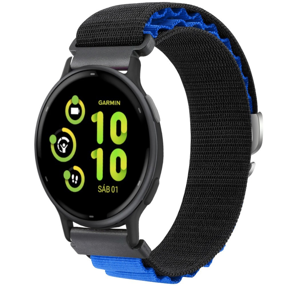 Estuyoya Correa loop nylon Garmin Vivoactive 5 Negro,Azul