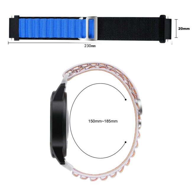 Estuyoya Correa loop nylon Garmin Vivoactive 5 Negro,Azul