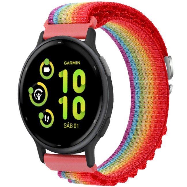 Estuyoya Correa loop nylon Garmin Vivoactive 5 Rainbow