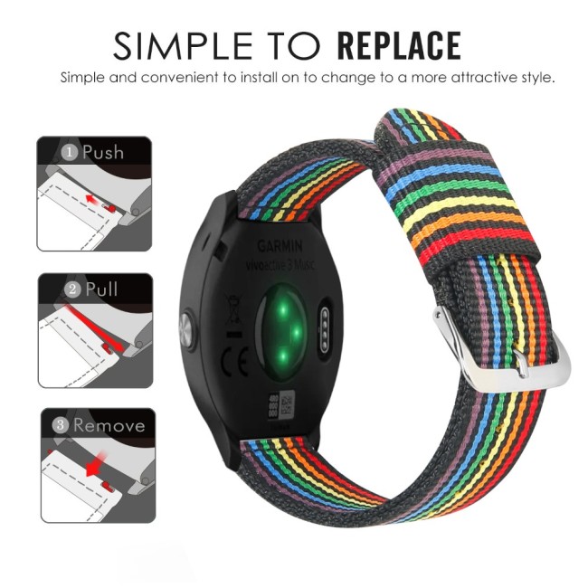 Estuyoya Correa nylon Garmin Vivoactive 5 lgtbi black