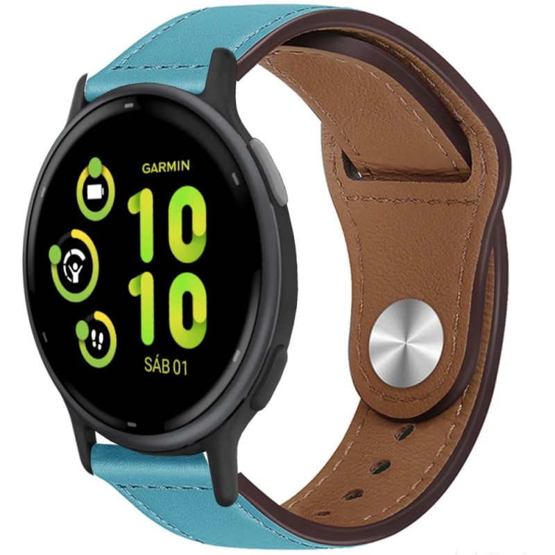 Estuyoya Correa cuero Bucle Garmin Vivoactive 5 azul