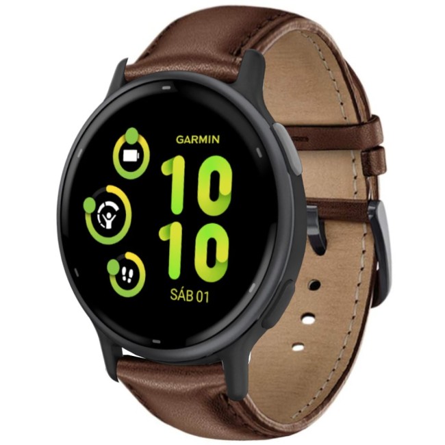 Estuyoya Correa cuero Clasica Garmin Vivoactive 5 marrón