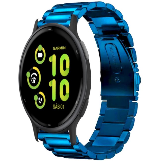 Estuyoya Correa metal acero Garmin Vivoactive 5 azul