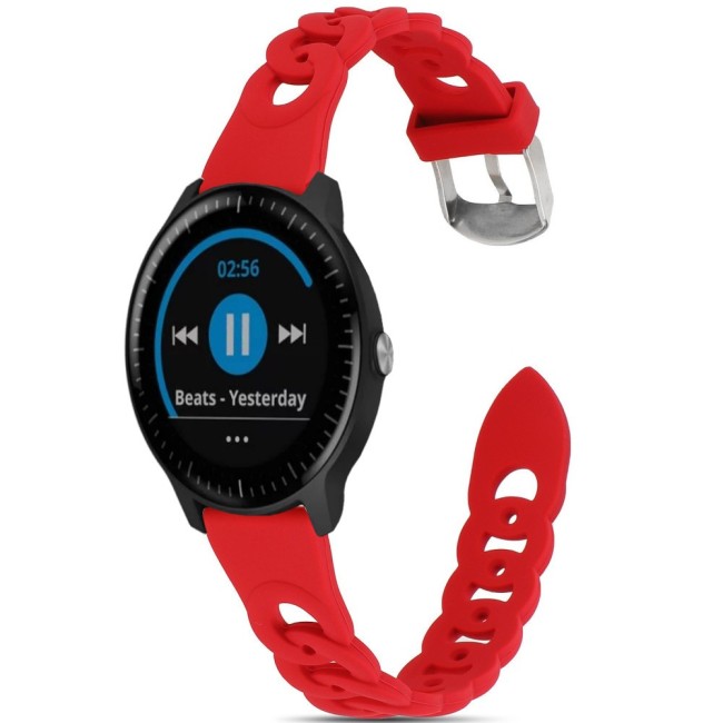 Estuyoya Correa silicona Diseño Cadena Garmin Vivoactive 3 Rojo