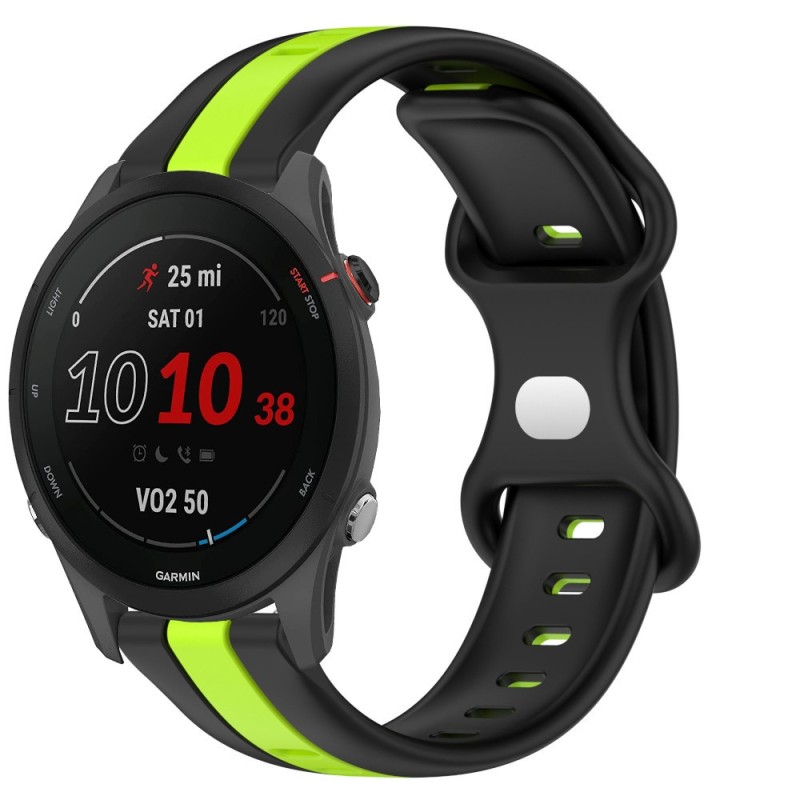 Estuyoya Correa silicona Raya Garmin Forerunner 255 Negro,Verde