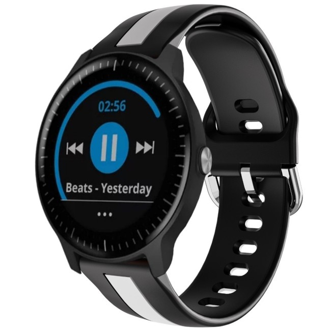 Estuyoya Correa silicona Raya Garmin Vivoactive 3 Negro,Blanco